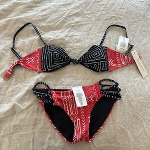 Roxy Tribal Red and Black Bikini